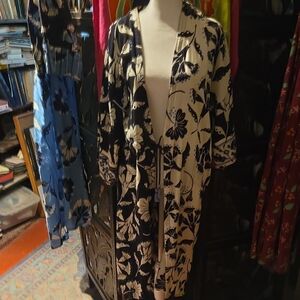 Gudrun Sjöden Black and Cream Floral Midi Tie Frint "Topper" Not A Dress